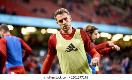 Wales V Spain, International Football Friendly, National Stadium Of Wales, 11/10/18: Wales' Aaron Ramsey