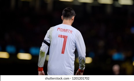 Wales V Spain, International Football Friendly, National Stadium Of Wales, 11/10/18: Spain's Alvaro Morata