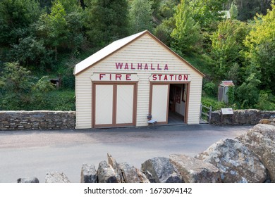 Walhalla, Victoria / Australia - March 15, 2020: The Historic Walhalla Fire Station In The Small Gippsland Town Of Walhalla.  Walhalla Was A Gold Mining Town In The 1800s