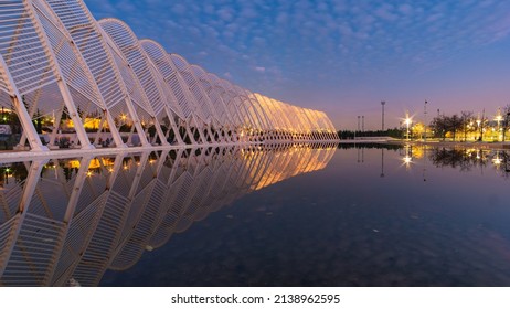 A Walk At The Olympic Athletic Center Of Athens “Spiros Louis” On The 24th Of March 2022 During Sunset.