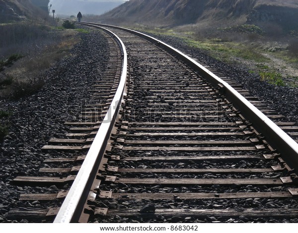 Walking Along Tracks Near Davenport California Stock Photo (Edit Now) 8683042