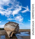 walking around an old ship wreck of City Dulas Anglesey