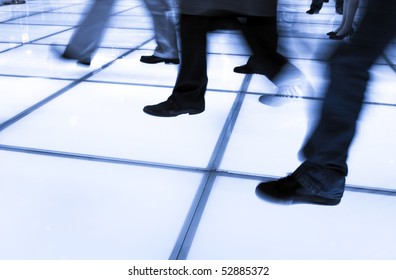 Walking business people silhouette