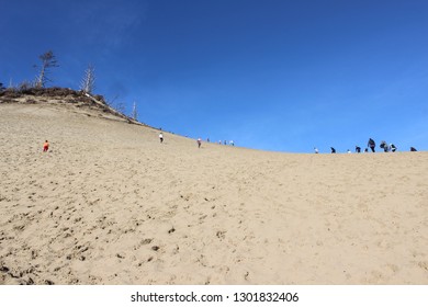 Walking up a dune