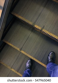 walking up the escalator
