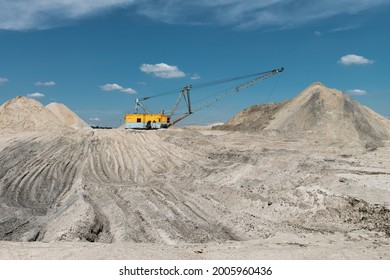 Walking Excavator In The Titanium Ore Quarry. Minerals Mining In Ukraine