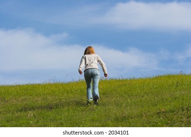 Walking up the hill