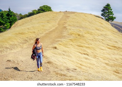 Walking up mountain
