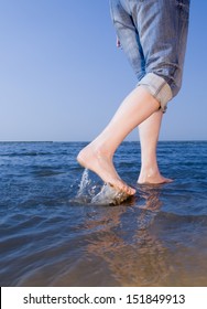 walking on the beach