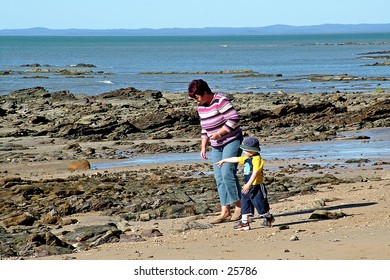 Walking on the beach