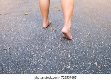 Walking On Concrete Road Barefoot Stock Photo 726537685 | Shutterstock