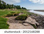 Walking on the Lancashire coast at Silverdale on a hot summers day