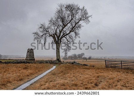 The Walking Path Has Become A River During A Heavy Rainstorm, Gettysburg Pennsylvania USA