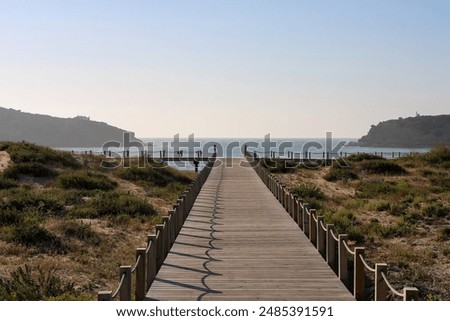 Walking Path on the Silver Coast of Portugal in São Martinho do Porto