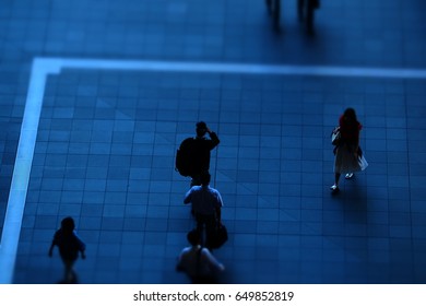 walking people

