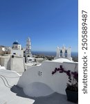 Walking in Pyrgos Kallistis, Santorini, Greece - Cyclades Islands - Church in Greece