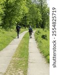 Walking route along the road on the site of the Wall between DDR and the FRG in Hessen. High quality photo