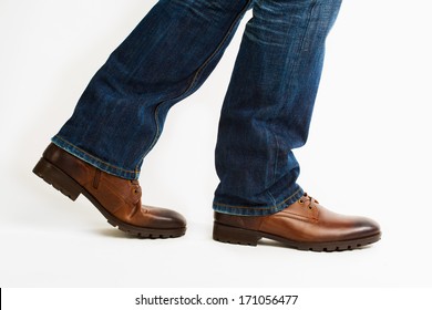 Walking Shoes On White Background