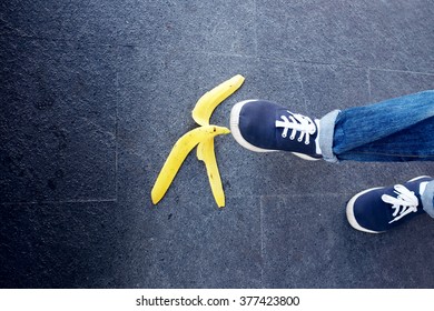 Walking To Slip On Banana Peel
