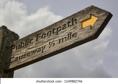 Walking Trail Sign, Lake District National Park, Cumbria, England, Great Britain