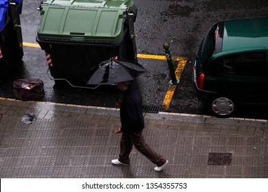Walking under the rain