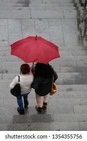 Walking under the rain