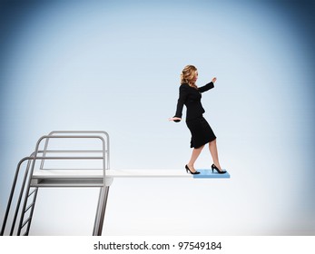 Walking Woman On Classic Springboard