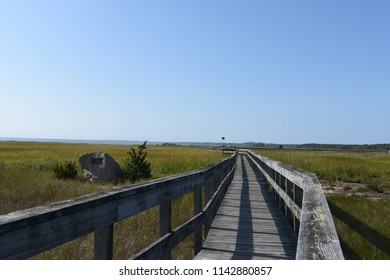 Walkway Along The Marshes Of Southampton, New York