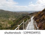 Walkway along the side of Mount Owen leading to Horsetail Falls on the outskirts of Queenstown. Built by Tasmanian Parks and Wildlife Service to make viewing the waterfalls more accessible to tourists