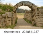 Walkway to Ancient Stadium in Olympia Greece