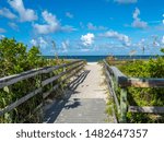 Walkway to beach in Stump Pass State Park on the Gulf of Mexico in Englewood  in Southwest Florida