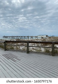 Walkway To Beach With View Of Okaloosa Island Pier In Ft Walton Beach, Florida