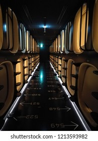 Walkway In The Capsule Hotel