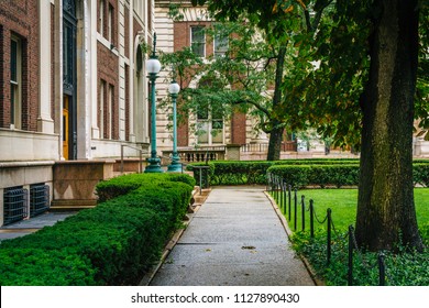 Walkway At Columbia University, In Morningside Heights, Manhattan, New York City.