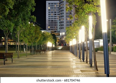 Walkway Lit Up At Sydney Olympic Park