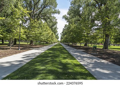 Walkways At The Public Liberty Park In Salt Lake City, Utah.