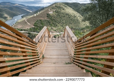 Côa walkways, a wooden structure with a length of 930 meters and 890 steps, in Foz Côa, Portugal