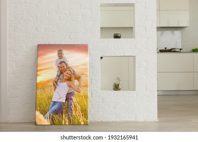 Wall Art Photo Canvas In Room Interior.