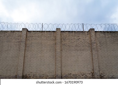Wall and barbed wire,restricted area