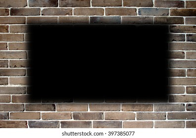 wall of bricks with an empty space in the center