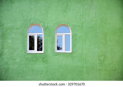 wall of the building with windows