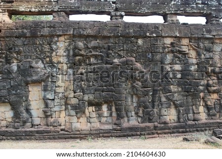 Wall carvings in the Bayon Temple, Angkor Wat.