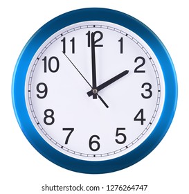 Wall Clock Isolated On White Background. Two Oclock.