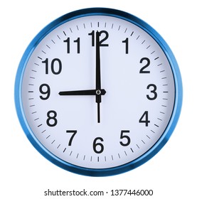 Wall Clock Isolated On White Background. Nine Oclock.