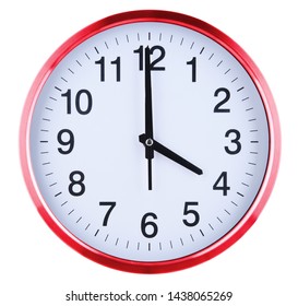 Wall Clock Isolated On White Background. Four Oclock.