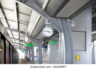 Wall clock on train station.