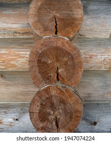 Wall Corners Of Wooden Old Log House