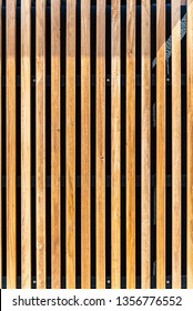 Wall Covering With Wooden Slats. Natural Wood Texture. Background