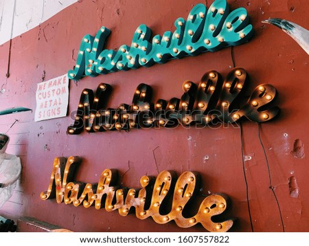 “Nashville” wall decor in a store.