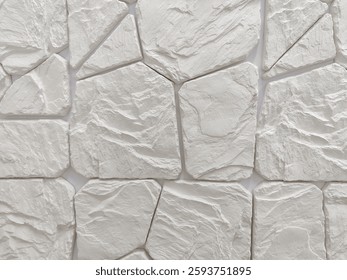 Wall decoration with artificial wild gray stone of arbitrary shape. Finishing works, wall cladding. Close-up.